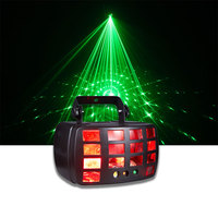 MINGLANG – lumières de scène LED stroboscopiques papillon, faisceau laser RGBW à sept couleurs, télécommande DMX512, lumières activées par le son/automatiquement