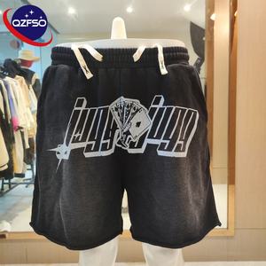 QZFSO Fabricante Distressed Baggy Custom DTG Print Acid Wash Shorts Sport Casual Mens Streetwear Pantalones cortos para hombres - Product Image 1