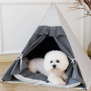 <span class=keywords><strong>Tenda</strong></span> di lusso portatile per cani e gatti per casa pieghevole <span class=keywords><strong>in</strong></span> <span class=keywords><strong>lino</strong></span> con tela di cotone cuscino per letto esterno Multi-stile letto per interni - Product Image 3