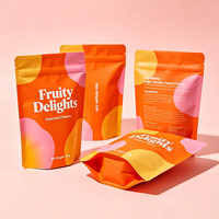 Sachets d'emballage alimentaire imprimés offset, mat, à soufflets latéraux, refermables avec fermeture éclair, pour chips, snacks, aliments pour animaux de compagnie