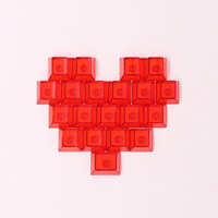 Keycaps DIY personnalisables Z-W, haute transparence, 21 touches cœur rose multicolores, haute valeur, modèle Z-W