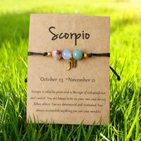 Bracelet en acier inoxydable avec pendentif en pierres naturelles réglable plaqué or 18 carats fait à la main, anti-ternissement, signe du zodiaque, bijoux pour femmes