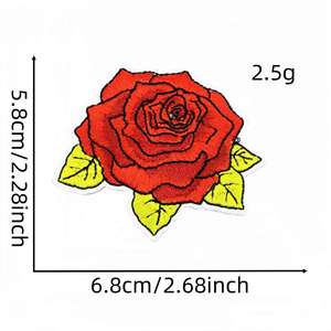 Nuevo Parche Termoadhesivo Bordado de la Serie Rojo y Negro con diseños de Corazón, Hola, Sandía, Cereza, Sombrero, Bicicleta y Búho para Decoración - Product Image 6