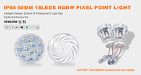 Lumière de Noël permanente 60 mm 18 LED Cabochon WS2811 UCS2903 UCS2904 UCS8904 Rgb Rgbw LED Pixel Point Light pour événements en extérieur