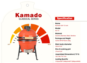 Auplex Premium, Parrilla de Carbón Kamado de Cerámica Verde de 13 Pulgadas, Estilo Coreano Moderno, Portátil, Mini, <span class=keywords><strong>Asador</strong></span> OEM - Product Image 4