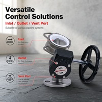 Katup Kupu-kupu Tipe Wafer RDNT dengan Segel, Pengoperasian Manual, Kontrol Fluida Gas, Minyak, Air, DN50-DN300 Model Port RDNT-1015