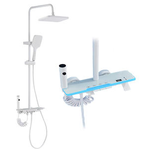 <b>Shower</b> Set Spray Bubble Rain <b>Shower</b> Head Rectangle Digital Display Temperature <b>Control</b> Concealed Position Anodizing Bathroom - Product Image 5