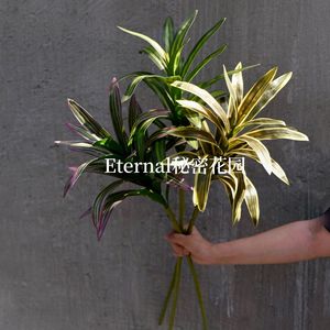 Plante artificielle de lys Secret Garden, branche unique, feuillage vert en PVC, décoration pour mariage et maison - Product Image 4