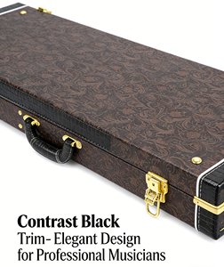 Étui de guitare en cuir de qualité supérieure avec motif floral en relief, logo personnalisé disponible, protection rigide robuste pour <span class=keywords><strong>Strat</strong></span> - Product Image 4