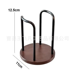 Porte-gobelets en bois massif, organisateur de bureau rond empilable pour le rangement des boissons - Product Image 3