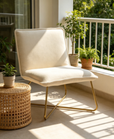Fauteuil d'appoint rayé moderne et confortable CARLFORD, durable, pour la décoration intérieure, salon, chambre, chaise de loisirs pour appartement et hôpital