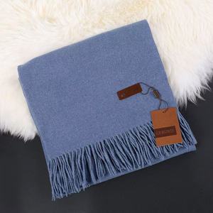 Scialle invernale da <span class=keywords><strong>donna</strong></span> per tutte le stagioni spessa 360g di <span class=keywords><strong>Cashmere</strong></span> tinta unita-<span class=keywords><strong>sciarpa</strong></span> semplice e calda tutta partita - Product Image 4