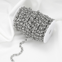 Chaîne épaisse en acier inoxydable Chaîne à boutons en forme de cercle Chaînes de bijoux Chaînes pour femmes Accessoires pour colliers Fabrication de bijoux