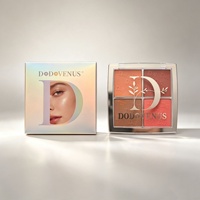 Nouvelle palette de fards à paupières et de blush 4 couleurs transfrontalière, application facile, haute brillance, contouring, longue tenue, inaltérable, taille standard