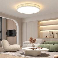 Plafonnier LED moderne 3 CCT en cristal, montage en surface, en fer et acrylique, CRI 95, pour salon, chambre et maison