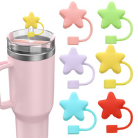 Cache-paille en silicone étoile colorée, anti-poussière, pour gobelet, réutilisable, accessoire pour boisson, cadeau