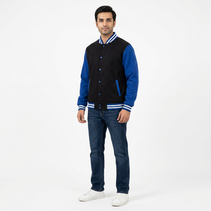 Premium Quality Custom Print <b>Baseball</b> Varsity <b>Jacket</b> <b>for</b> <b>Men</b>-Winter Breathable Nylon/Cotton Shell Stand Collar Covered Buttons - Product Image 1