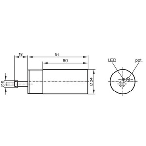 Thương hiệu Mới diameter34 hai dây cảm biến điện dung kb0025 KB-2020-ABOA/Ni Proximity quang điện chuyển đổi cảm biến - Product Image 2