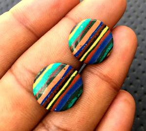 Natural <b>Rainbow</b> Calcsilica Cabochon Smooth Round Shape Loose Gemstone for DIY Jewelry Making-for <b>Bracelets</b> and Necklaces - Product Image 2