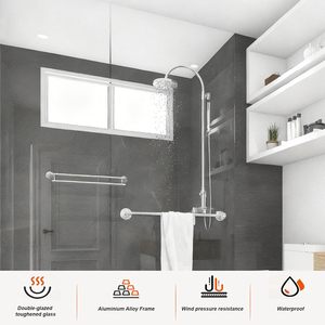 Fenêtre de sous-sol horizontale moderne en alliage d'aluminium, fenêtre <span class=keywords><strong>coulissante</strong></span> de remplacement pour maison, fonction antivol, certifiée Energy Star - Product Image 4