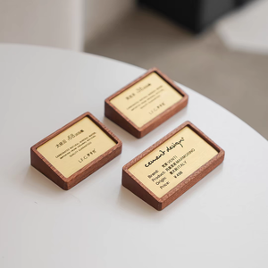 Bán buôn Chất lượng cao bằng gỗ giá tag giấy và bút hiển thị giá tag đứng bằng gỗ Giá hiển thị dấu hiệu - Product Image 6