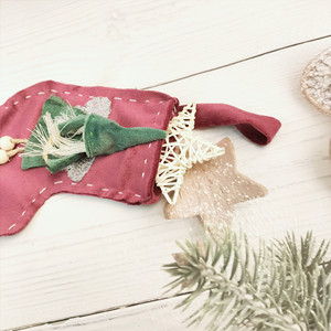 Christmas Stocking Red Santa Stocking Velvet Family Decor Hanging Ornament Decorations for <b>Xmas</b> Fireplace Holiday - Product Image 6