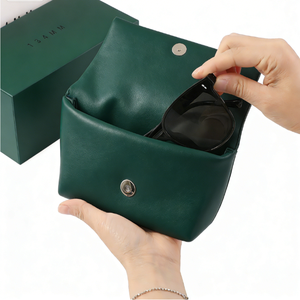 Estuche y <span class=keywords><strong>Caja</strong></span> <span class=keywords><strong>de</strong></span> Gafas <span class=keywords><strong>de</strong></span> <span class=keywords><strong>Sol</strong></span> <span class=keywords><strong>de</strong></span> Lujo <span class=keywords><strong>de</strong></span> Piel Sintética Verde Oscuro <span class=keywords><strong>para</strong></span> Almacén, con Logotipo Personalizado - Product Image 6