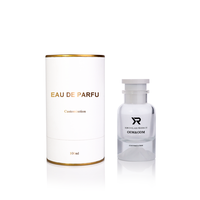 Botol parfum transparan, botol kaca silinder OEM 30ml/50ml/100ml dengan tabung hadiah dan tas