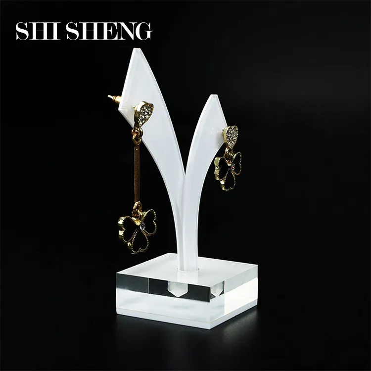 SHI SHENG vente en gros clair acrylique suspendu boucle d'oreille bijoux présentoir crochet pour boucles d'oreilles goutte vitrine