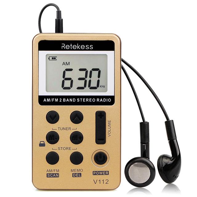 FM AM Digital Tuning Pocket Radio Receiver With Rechargeable Battery Earpiece With Japanese Manual