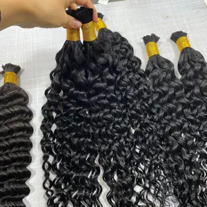 100 grams Remy Virgin 100% Human Hair Bulk For Braiding Hair Bulk No Weft 18 inch Italian Curly Hair Vendor