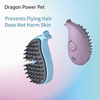 Brosse vapeur 3-en-1 Petop pour chat, pour la perte de poils, peigne de toilettage rechargeable pour animaux, pulvérisation de brume, dents de massage ABS, bleu rose, salle de bain