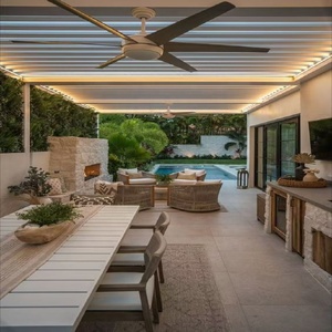 2-20% diskon semua musim bingkai logam luar ruangan aluminium Louvred atap Pergola hitam gratis berdiri balkon paviliun - Product Image 4