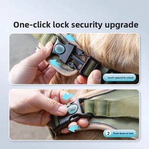 調節可能な大型犬用ハーネスベストオックスフォード布ファッショナブルなソリッドシンプルペット用品パッド入り防爆犬用リーシュ - Product Image 5