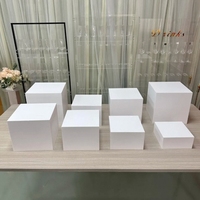 Supports d'affichage de cube en acrylique carrés-Support de collation de gâteau de pause de thé de repas froid pour la nourriture de buffet pour la présentation de nourriture