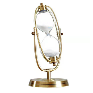 <span class=keywords><strong>Sablier</strong></span> rotatif en métal doré rétro personnalisé, ornements de bureau créatifs, <span class=keywords><strong>sablier</strong></span> de sable pour décoration de luxe pour la maison, 15/30/60min - Product Image 1