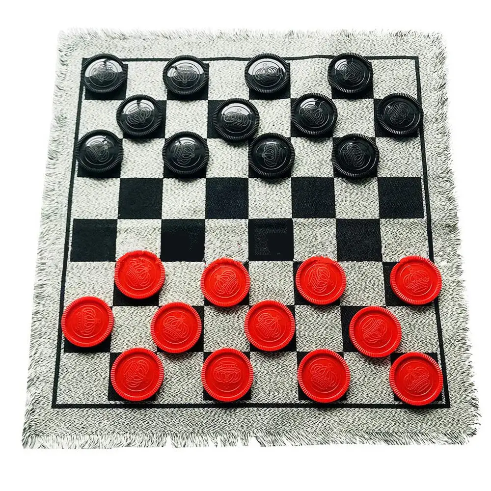 Jogo de xadrez 3 em 1 de plástico grande dobrável portátil de alta qualidade para entretenimento infantil ao ar livre