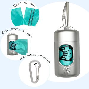 Distributeur de sacs à déjections pour chien Huamaohengchun à fixer au laisse avec clip, support de sacs à déjections à texture douce pour la peau, idéal pour les promenades avec chien et chat - Product Image 2