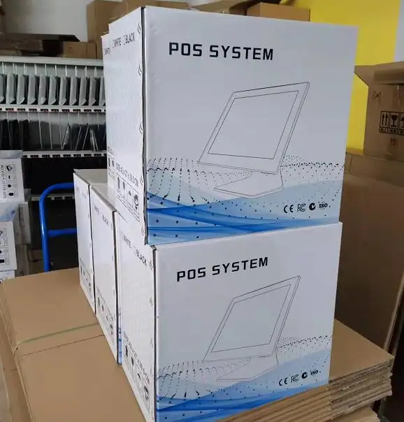 러시아의 새로운 트렌드 15 "데스크톱 컴퓨터 이중 소매 pos 터치 스크린 모니터 Windows 안드로이드가있는 하나의 pos 시스템