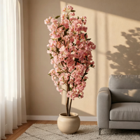Arbre à fleurs de cerisier artificiel personnalisé en usine, fleurs artificielles, faux bonsaï de sakura pour la décoration de la maison et du jardin