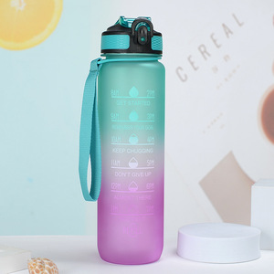 <span class=keywords><strong>Bonita</strong></span> botella de agua con pajita tazas de viaje senderismo barato deporte al aire libre taza niños escuela lindo regalo botella de agua de plástico al aire libre - Product Image 2
