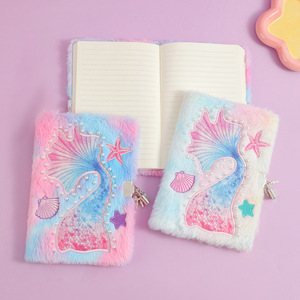 สมุดบันทึกลับรูปนางเงือกขนาด A5 80แผ่นไดอารี่เด็กผู้หญิงพร้อมล็อค - Product Image 6