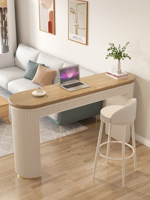 Table de bar murale moderne en bois massif avec chaises, idéale pour les commerces, la maison, les salons de thé, les balcons étroits et rectangulaires