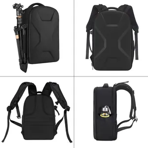 Photography Camera Bag 15-16 Inch Waterproof Hardshell Case With Tripod Holder Laptop Compartment