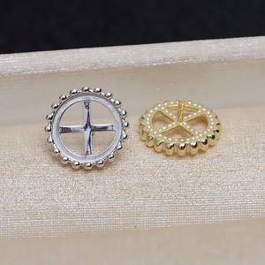 Accesorios de Plata S925 para DIY, 10mm, Diseño de Ojos Grandes 4212, Separadores de Joyería con Patrón Ovalado de Diablo Flotante Barroco - Product Image 1