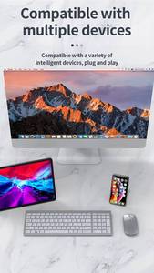 Hot Bán Siêu Mỏng Màu Xanh Răng Bàn Phím Không Dây Chuột Combo 2.4G Bt Combo Cho <span class=keywords><strong>Windows</strong></span> Máy Tính Xách Tay Chơi Game Di Động Bàn Phím - Product Image 3