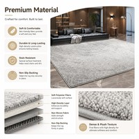 Tapis super doux en peluche grise dégradée, tapis moderne à poils longs, antidérapant, confortable pour chambre et salon, sur mesure
