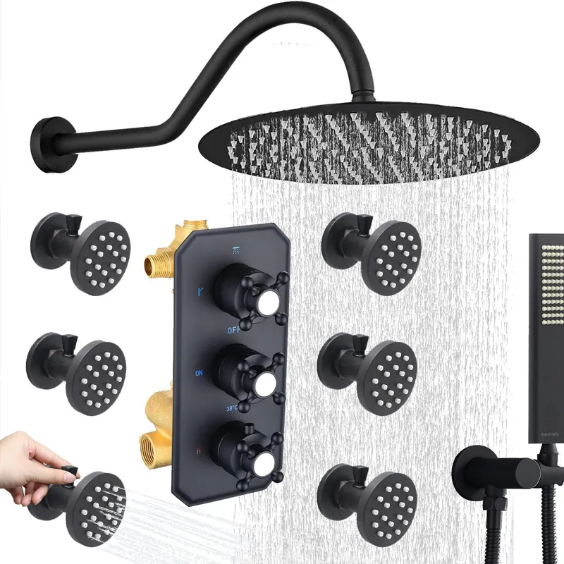 New Product Fashion 12 Inch Brass Shower System High Quality Bath Bathtub Shower Set