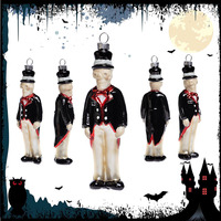 Ornements d'Halloween de marié de vampire en verre soufflé à la main pour accrocher des décorations d'arbre d'Halloween écologiques
