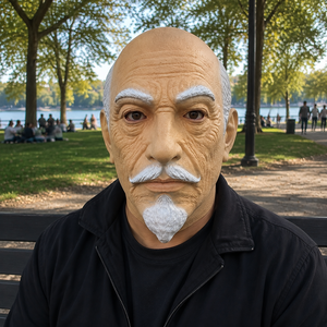 Máscara <span class=keywords><strong>de</strong></span> Látex Realista <span class=keywords><strong>de</strong></span> Anciano, Estilo Tío Vic, Cara Calva <span class=keywords><strong>de</strong></span> Anciano con Barba Blanca y Arrugas, Máscara <span class=keywords><strong>de</strong></span> Disfraz <span class=keywords><strong>de</strong></span> <span class=keywords><strong>Halloween</strong></span> <span class=keywords><strong>de</strong></span> Cara Completa - Product Image 1